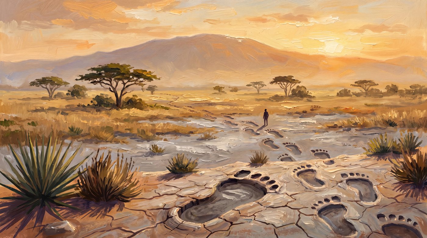 Laetoli — the pause in the trackway
