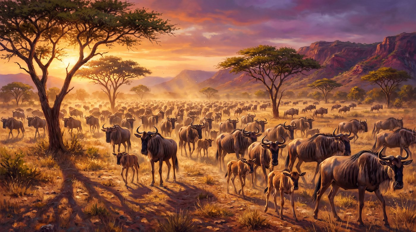 The Serengeti — the calving season